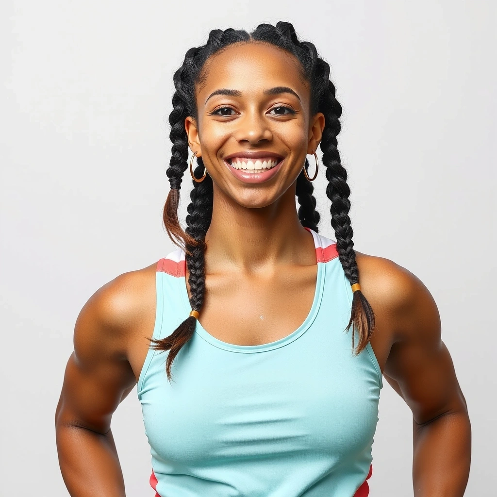 Portrait of a smiling female yoga instructor with braids