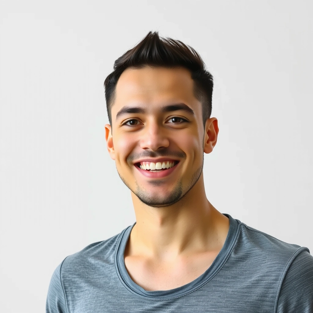 Portrait of a male yoga instructor with a dynamic expression