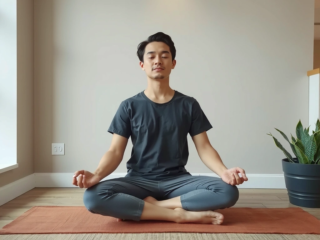 Student meditating peacefully